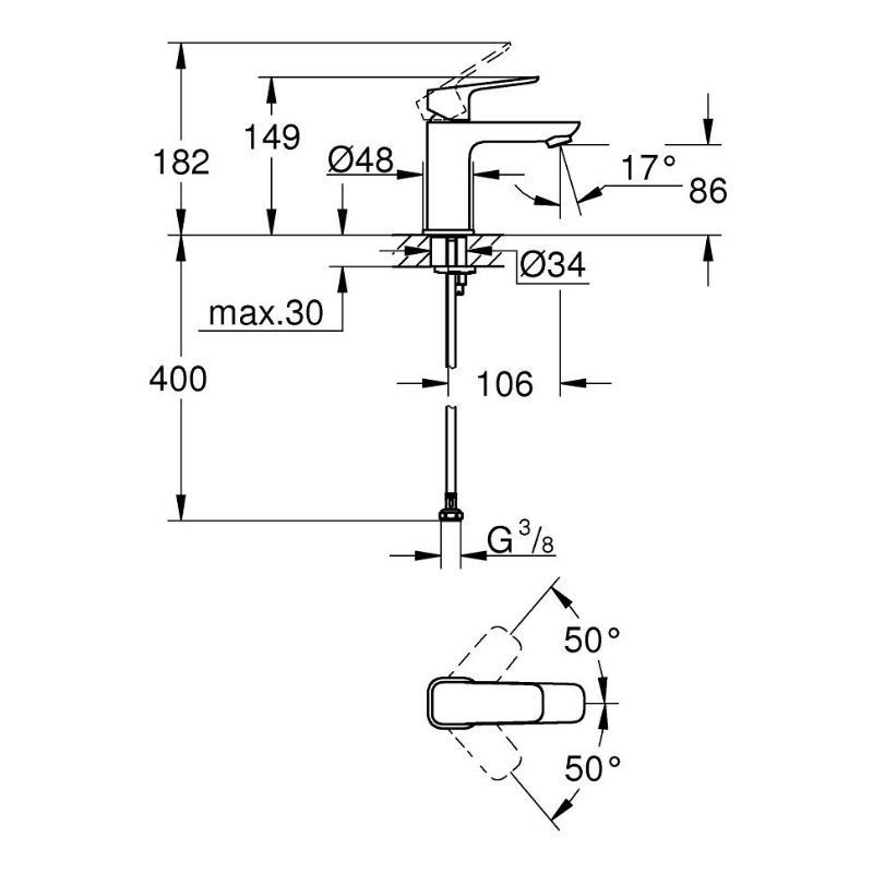 Bateria Umywalkowa Rozmiar S Cubeo Matte Black 1016992430 Grohe Bateria Umywalkowa Rozmiar S Cubeo Matte Black 1016992430 Grohe