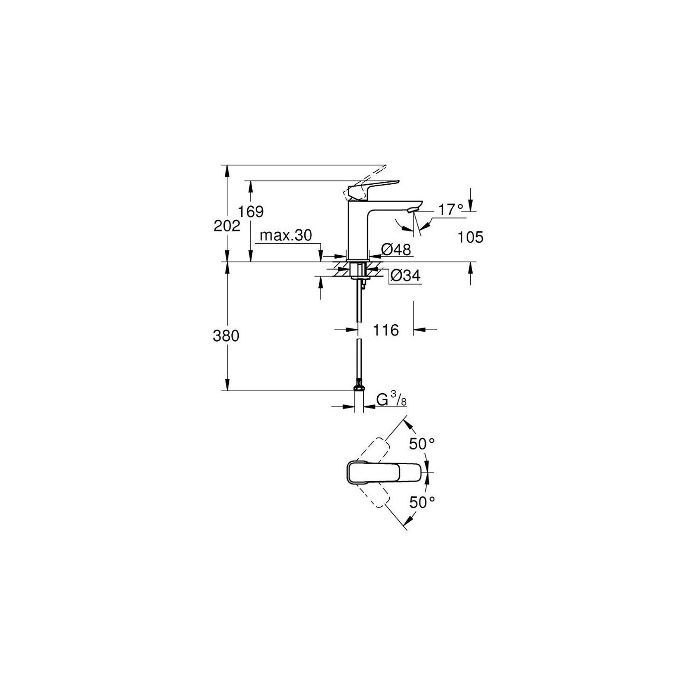 Bateria Umywalkowa Rozmiar M Cubeo Matte Black 1017552430 Grohe Bateria Umywalkowa Rozmiar M Cubeo Matte Black 1017552430 Grohe