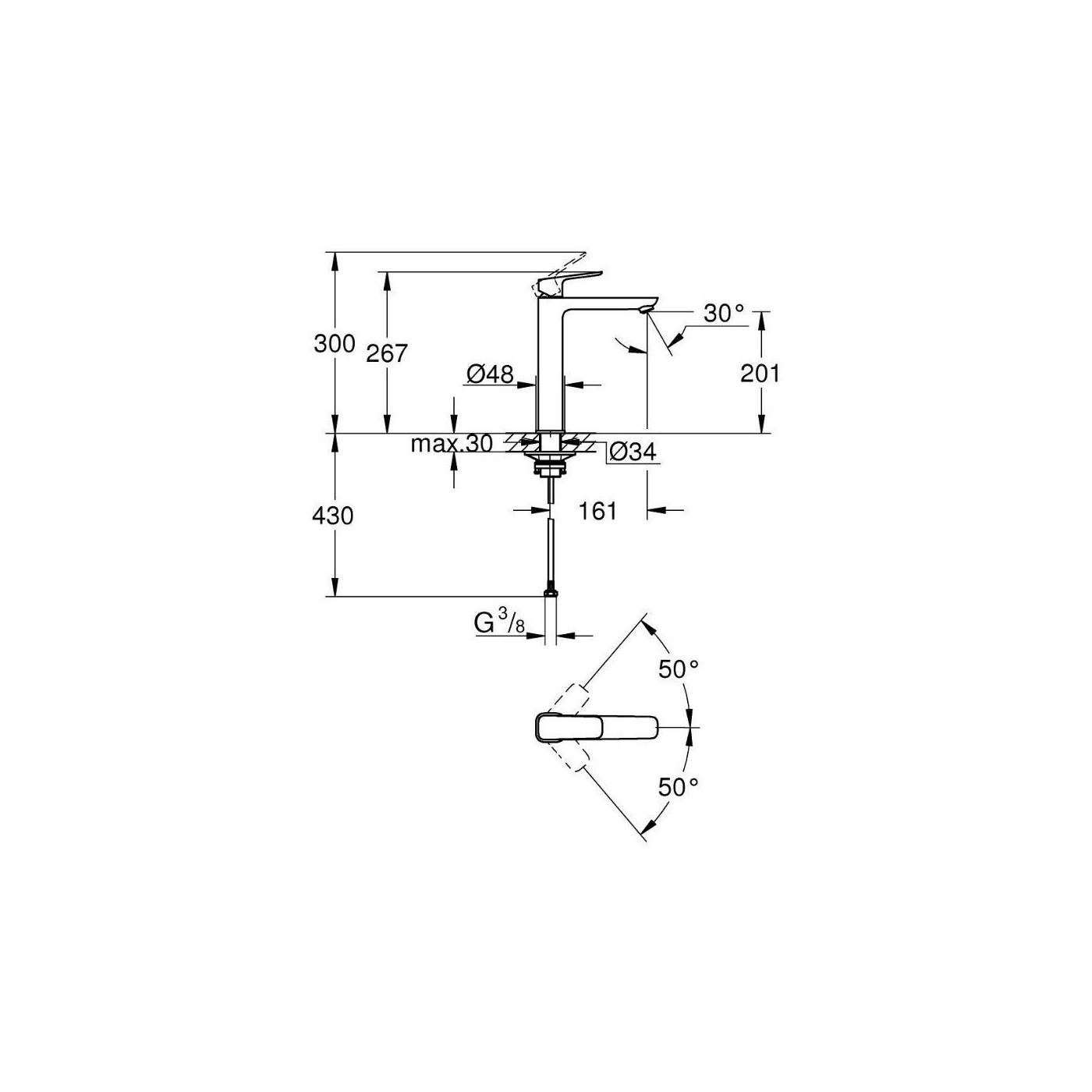 Bateria Umywalkowa Rozmiar XL Cubeo Matte Black 1017292430 Grohe Bateria Umywalkowa Rozmiar XL Cubeo Matte Black 1017292430 Grohe