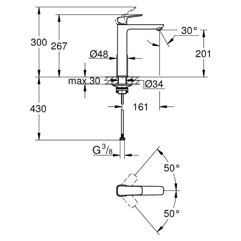 Bateria Umywalkowa Rozmiar XL Cubeo Matte Black 1017292430 Grohe Bateria Umywalkowa Rozmiar XL Cubeo Matte Black 1017292430 Grohe