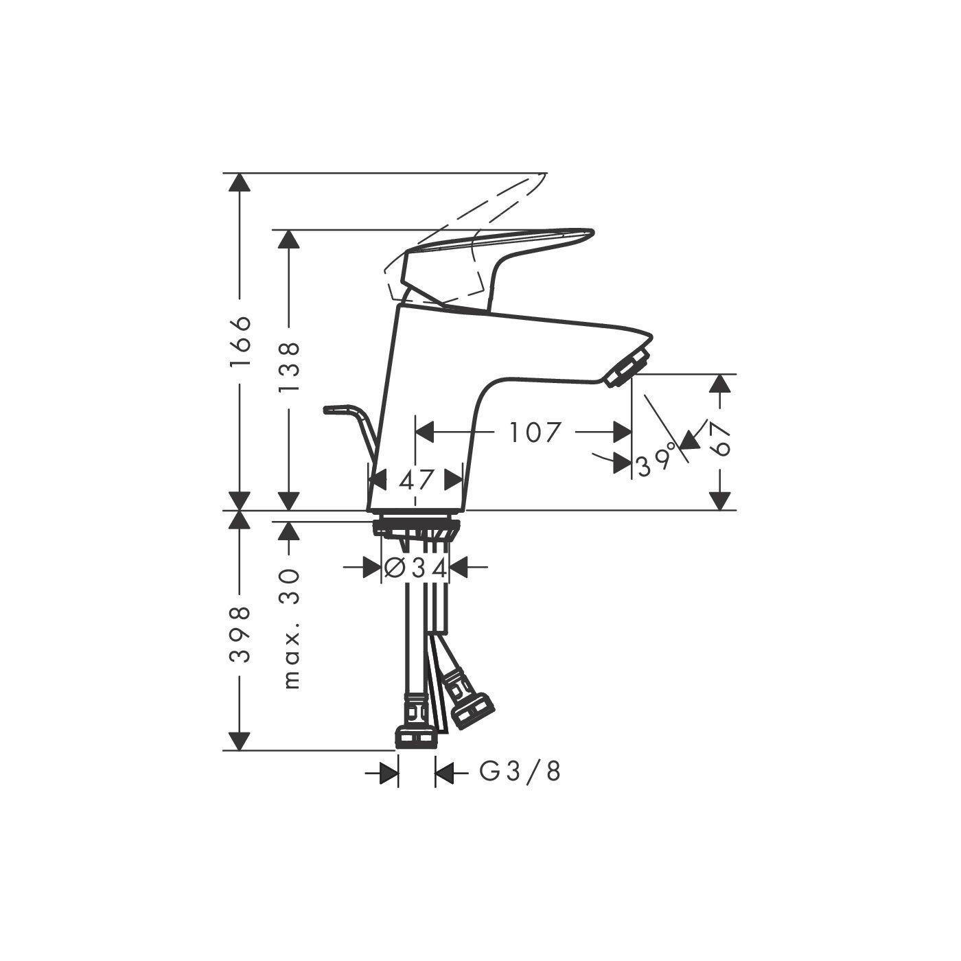 Bateria Umywalkowa 70 Z Kompletem Odpływowym Z Cięgłem Logis 71070670 Hansgrohe Bateria Umywalkowa 70 Z Kompletem Odpływowym Z Cięgłem Logis 71070670 Hansgrohe