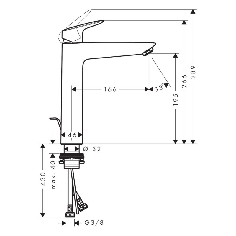Bateria Umywalkowa 190 Z Kompletem Odpływowym Z Cięgłem Logis 71090670 Hansgrohe Bateria Umywalkowa 190 Z Kompletem Odpływowym Z Cięgłem Logis 71090670 Hansgrohe
