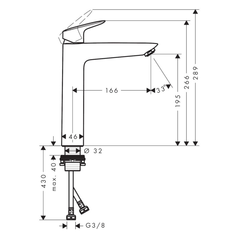 Bateria Umywalkowa 190 Bez Kompletu Odpływowego Logis 71091670 Hansgrohe Bateria Umywalkowa 190 Bez Kompletu Odpływowego Logis 71091670 Hansgrohe