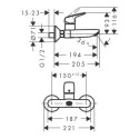 Bateria Umywalkowa Ścienna Natynkowa Logis 71225000 Hansgrohe Bateria Umywalkowa Ścienna Natynkowa Logis 71225000 Hansgrohe
