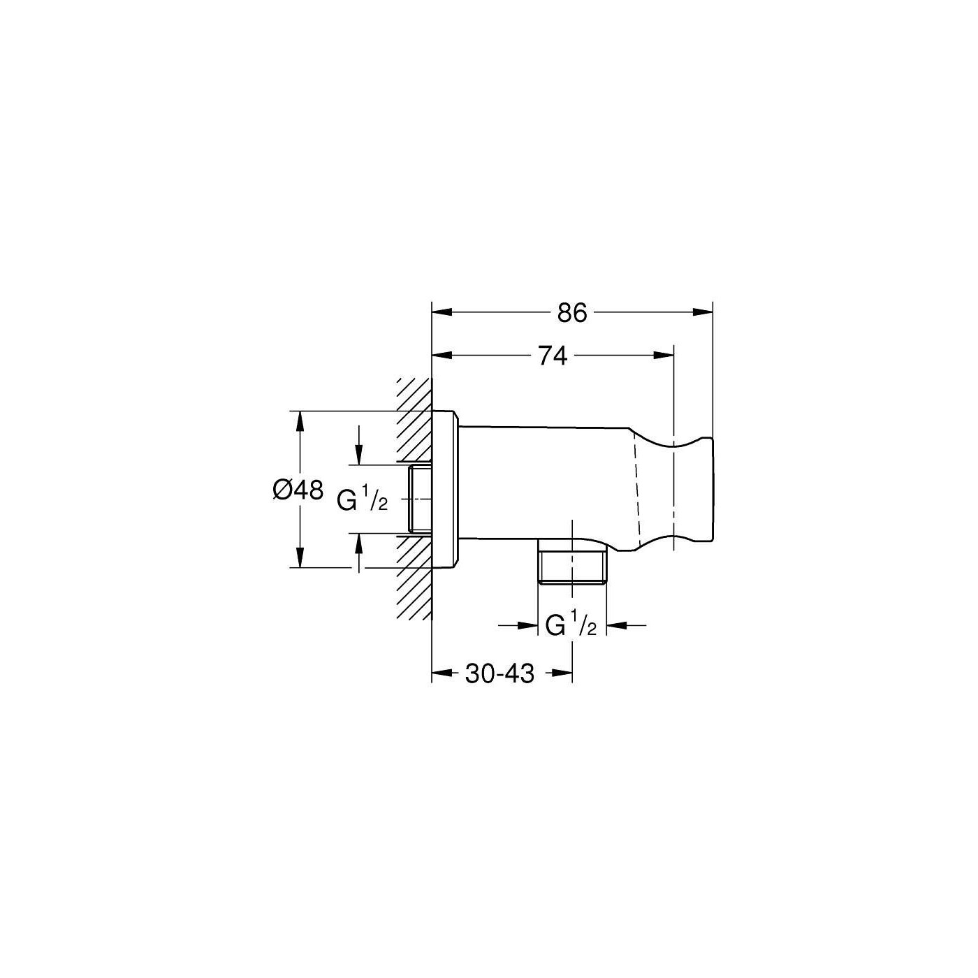 Przyłącze Kątowe Z Uchwytem Rainshower Hard Graphite 26658A00 Grohe Przyłącze Kątowe Z Uchwytem Rainshower Hard Graphite 26658A00 Grohe