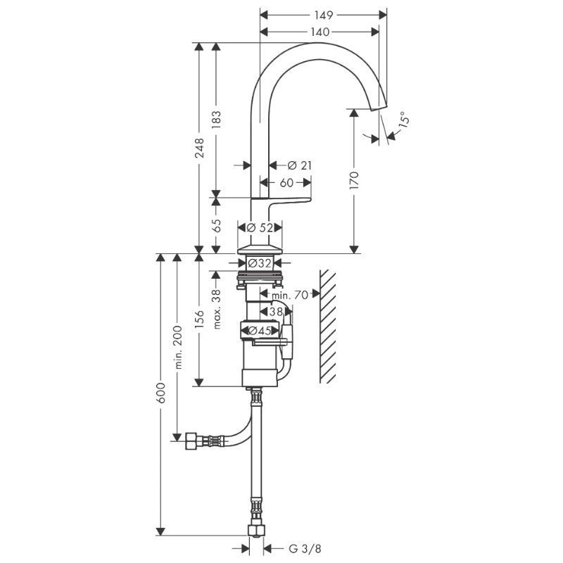 Bateria Umywalkowa Select Z Kompletem Odpływowym Push-Open Czarny Mat 48020670 Axor Bateria Umywalkowa Select Z Kompletem Odpływowym Push-Open Czarny Mat 48020670 Axor
