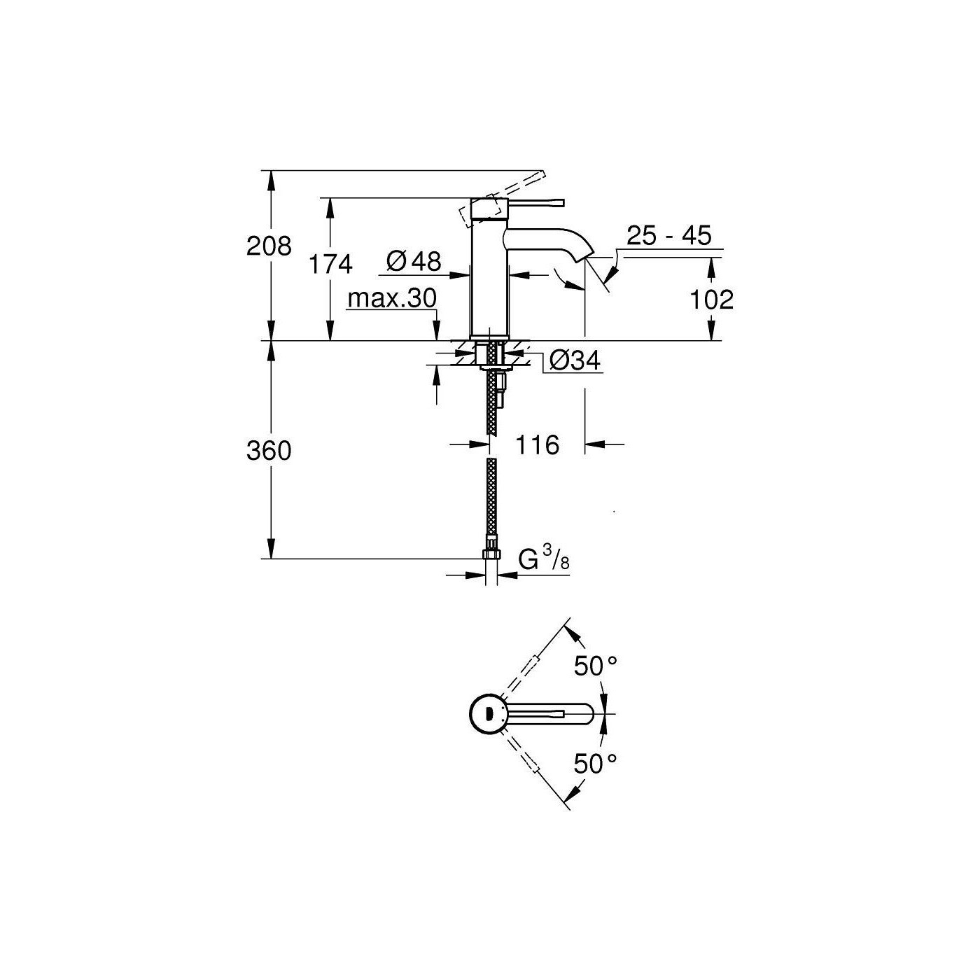 Bateria Umywalkowa Rozmiar S Essence Stal Nierdzewna 24172DC1 Grohe Bateria Umywalkowa Rozmiar S Essence Stal Nierdzewna 24172DC1 Grohe