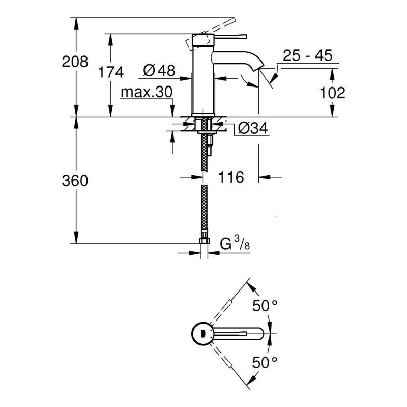 Bateria Umywalkowa Rozmiar S Essence Stal Nierdzewna 24172DC1 Grohe Bateria Umywalkowa Rozmiar S Essence Stal Nierdzewna 24172DC1 Grohe