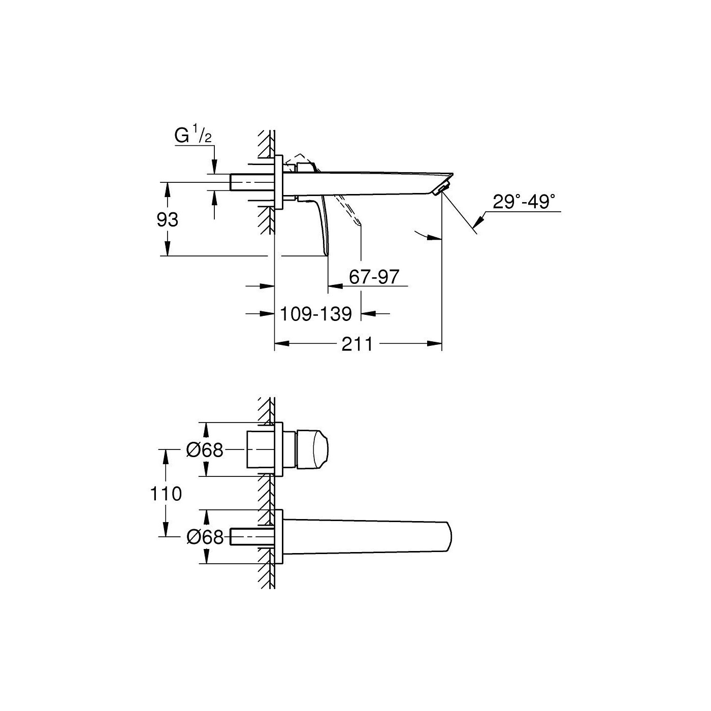 2-Otworowa Bateria Umywalkowa Do Montażu Podtynkowego Rozmiar M Eurosmart Matte Black 293382433 Grohe 2-Otworowa Bateria Umywalkowa Do Montażu Podtynkowego Rozmiar M Eurosmart Matte Black 293382433 Grohe