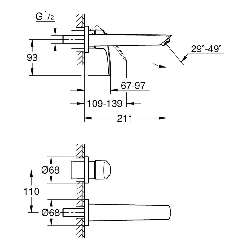 2-Otworowa Bateria Umywalkowa Do Montażu Podtynkowego Rozmiar M Eurosmart Matte Black 293382433 Grohe 2-Otworowa Bateria Umywalkowa Do Montażu Podtynkowego Rozmiar M Eurosmart Matte Black 293382433 Grohe