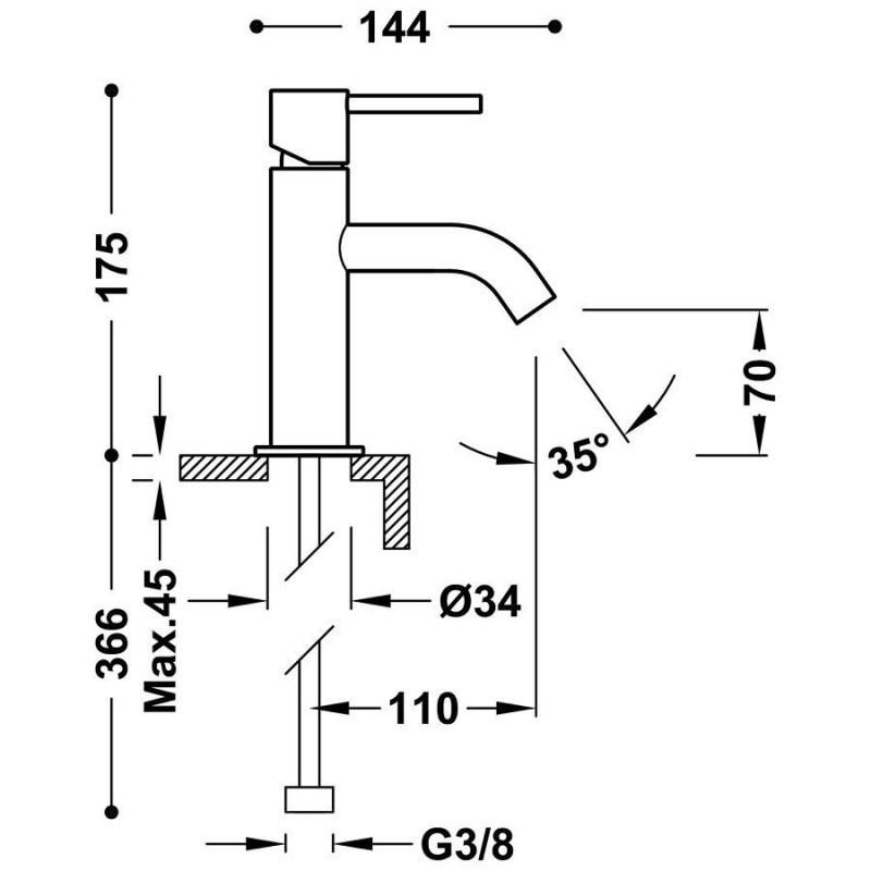 Bateria Umywalkowa Study Grafit 26290301GR Tres Bateria Umywalkowa Study Grafit 26290301GR Tres