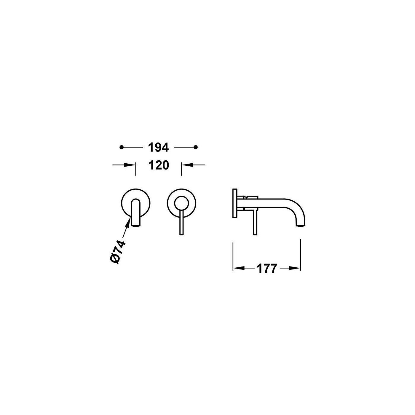 Bateria Umywalkowa Podtynkowa Study Grafit 26230021GR Tres Bateria Umywalkowa Podtynkowa Study Grafit 26230021GR Tres