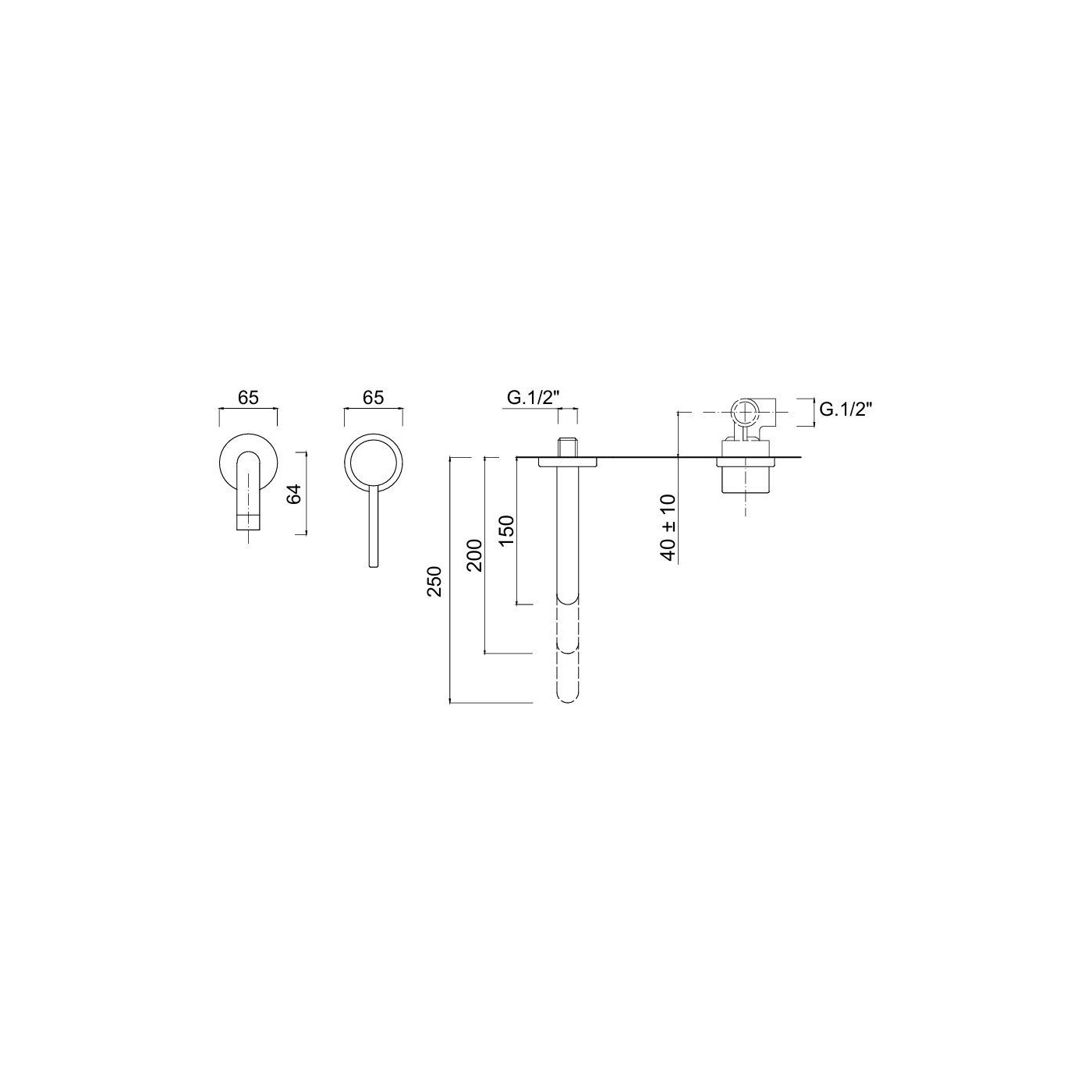 Bateria Umywalkowa Podtynkowa Z Wylewką 15cm Futuro Czarny Mat 6525-15/CZAR Giulini Giovanni Bateria Umywalkowa Podtynkowa Z Wylewką 15cm Futuro Czarny Mat 6525-15/CZAR Giulini Giovanni