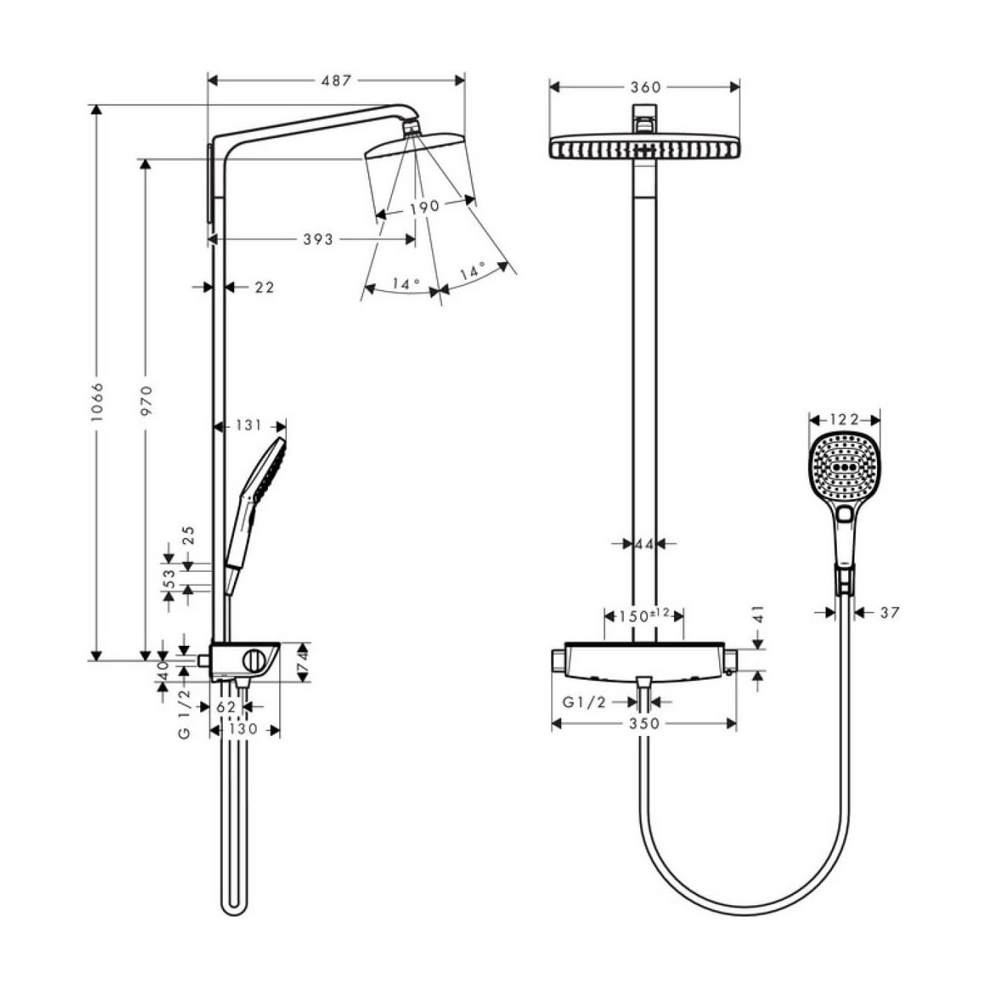 Zestaw Prysznicowy Raindance Select E360 27112400 Hansgrohe Zestaw Prysznicowy Raindance Select E360 27112400 Hansgrohe