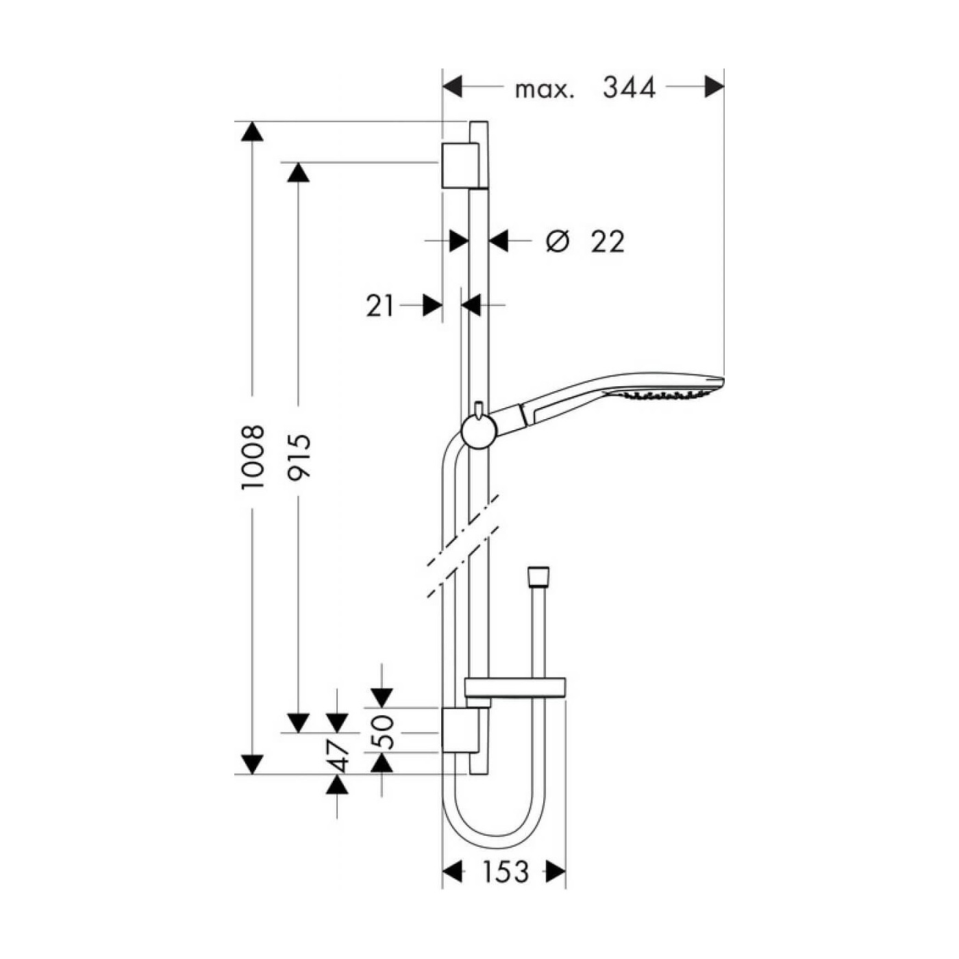 Zestaw Prysznicowy Raindance Select 150 Unica Chrom 27803400 Hansgrohe - Outlet Zestaw Prysznicowy Raindance Select 150 Unica Chrom 27803400 Hansgrohe - Outlet