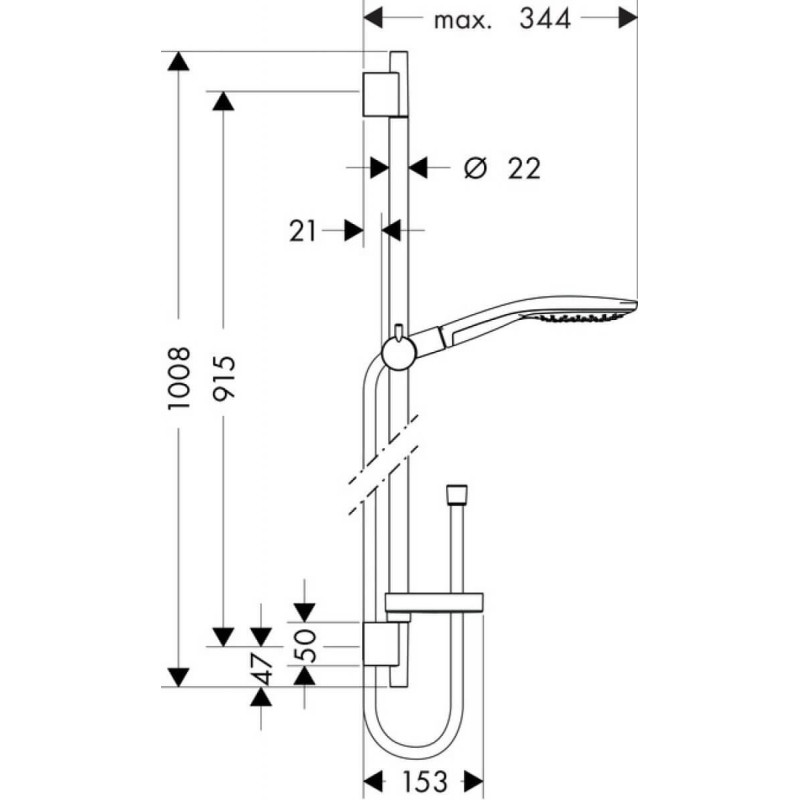 Zestaw Prysznicowy Raindance Select 150 Unica Chrom 27803400 Hansgrohe - Outlet Zestaw Prysznicowy Raindance Select 150 Unica Chrom 27803400 Hansgrohe - Outlet