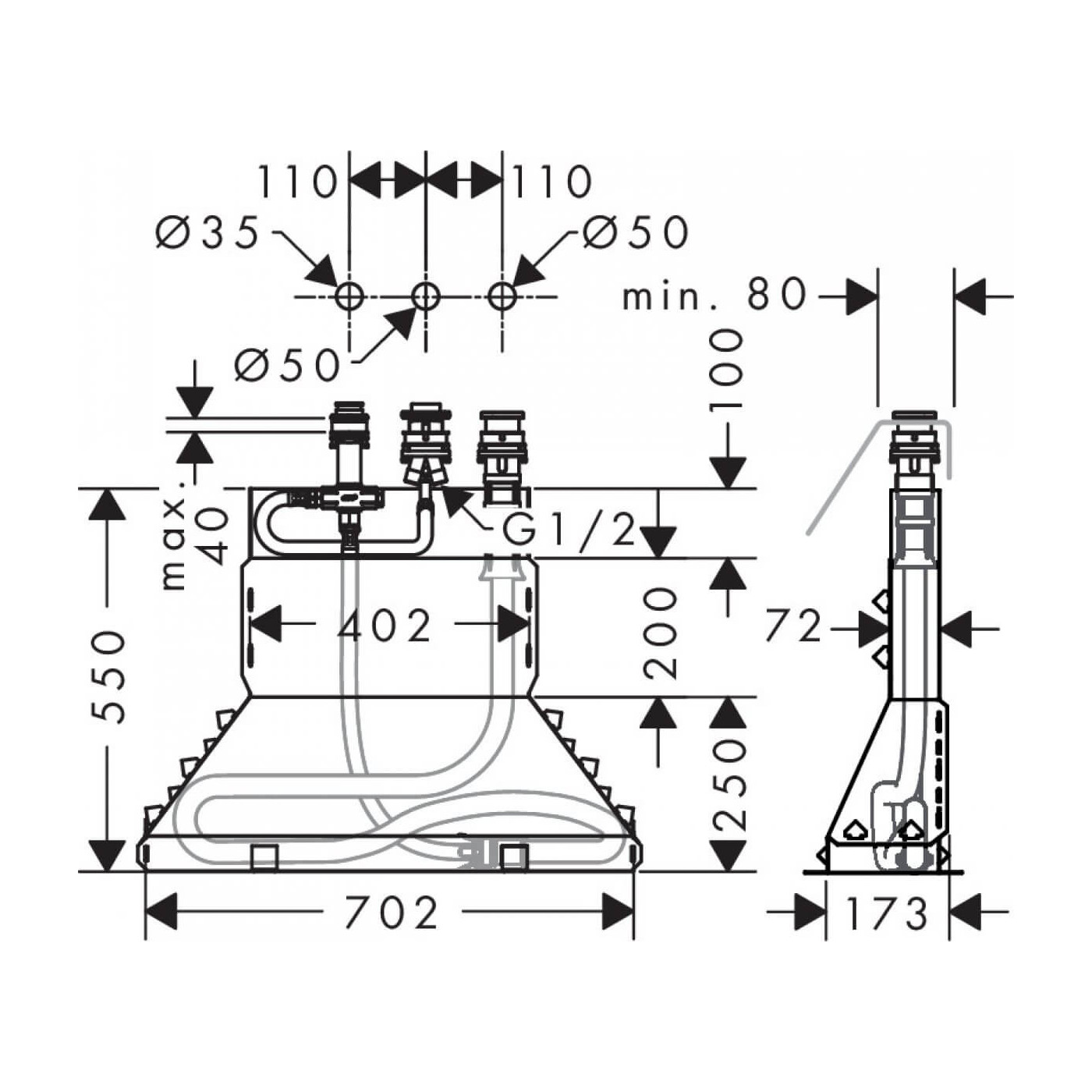 Zestaw Podstawowy Do Baterii 3-otworowej 13437180 Hansgrohe Zestaw Podstawowy Do Baterii 3-otworowej 13437180 Hansgrohe