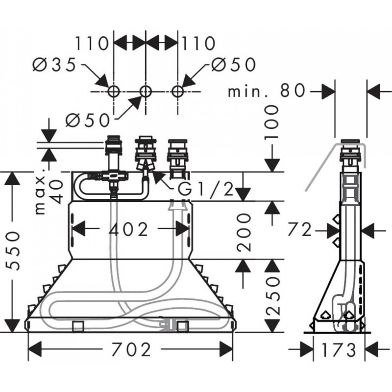 Zestaw Podstawowy Do Baterii 3-otworowej 13437180 Hansgrohe Zestaw Podstawowy Do Baterii 3-otworowej 13437180 Hansgrohe