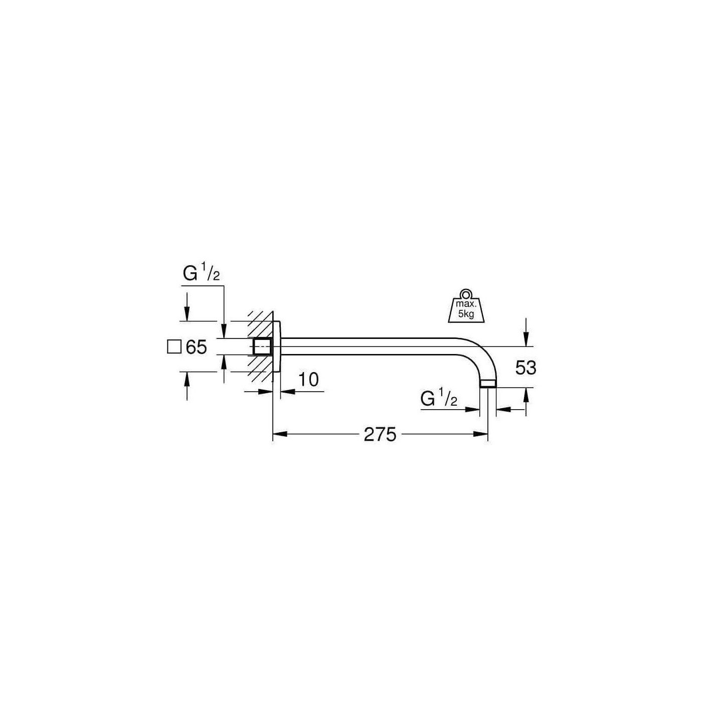 Ramię Prysznica 275 mm Rainshower 27488000 Grohe Ramię Prysznica 275 mm Rainshower 27488000 Grohe