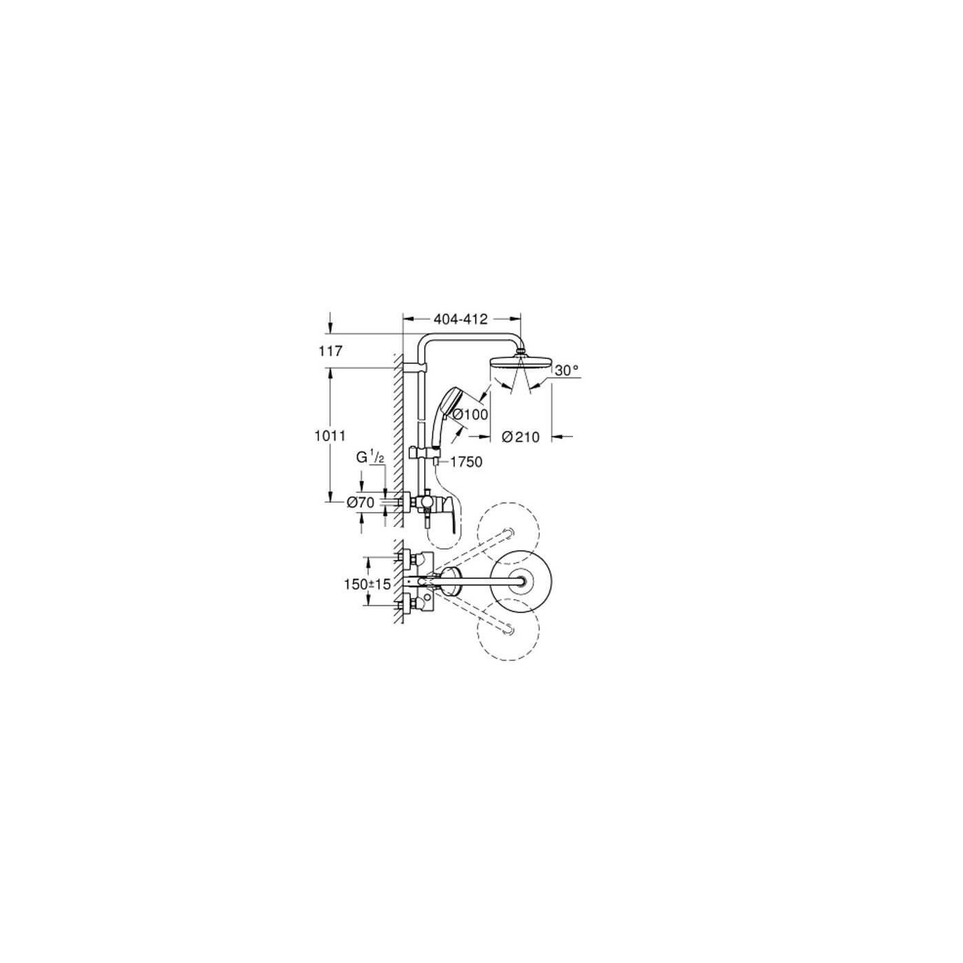 Deszczownica Z Mieszaczem 210 New Tempesta 26224001 Grohe Deszczownica Z Mieszaczem 210 New Tempesta 26224001 Grohe