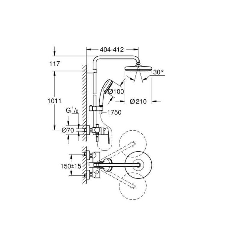Deszczownica Z Mieszaczem 210 New Tempesta 26224001 Grohe Deszczownica Z Mieszaczem 210 New Tempesta 26224001 Grohe