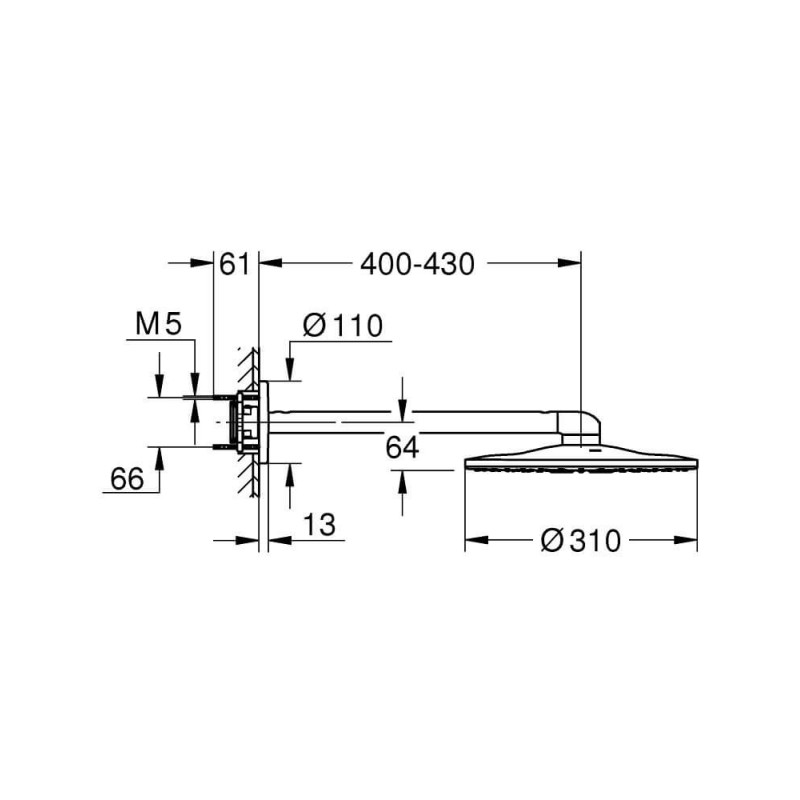 Deszczownica Z Ramieniem 430 mm 2 Strumienie Rainshower SmartActive 310 26475000 Grohe Deszczownica Z Ramieniem 430 mm 2 Strumienie Rainshower SmartActive 310 26475000 Grohe