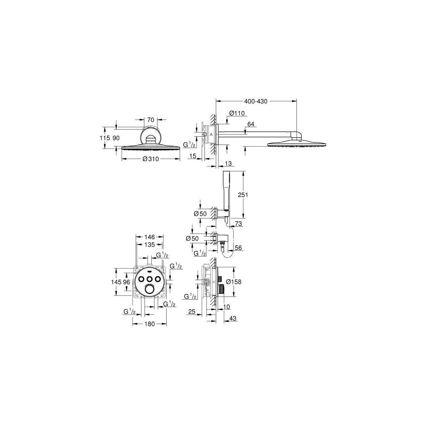 Zestaw Prysznicowy Grohtherm Smartcontrol Rainshower Smartactive 310 34705000 Grohe Zestaw Prysznicowy Grohtherm Smartcontrol Rainshower Smartactive 310 34705000 Grohe