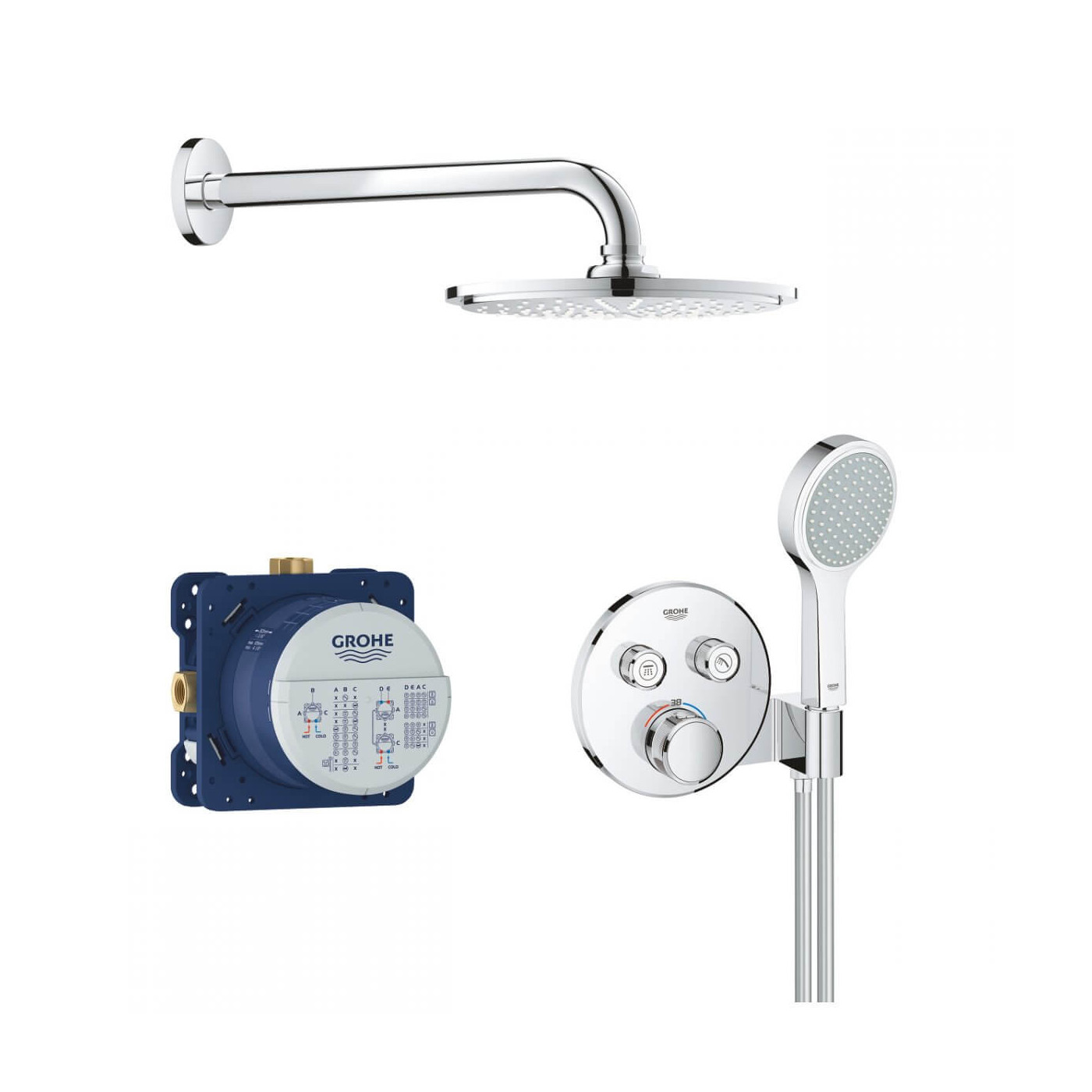 Podtynkowy Zestaw Prysznicowy Smartcontrol 34743000 Grohe Podtynkowy Zestaw Prysznicowy Smartcontrol 34743000 Grohe
