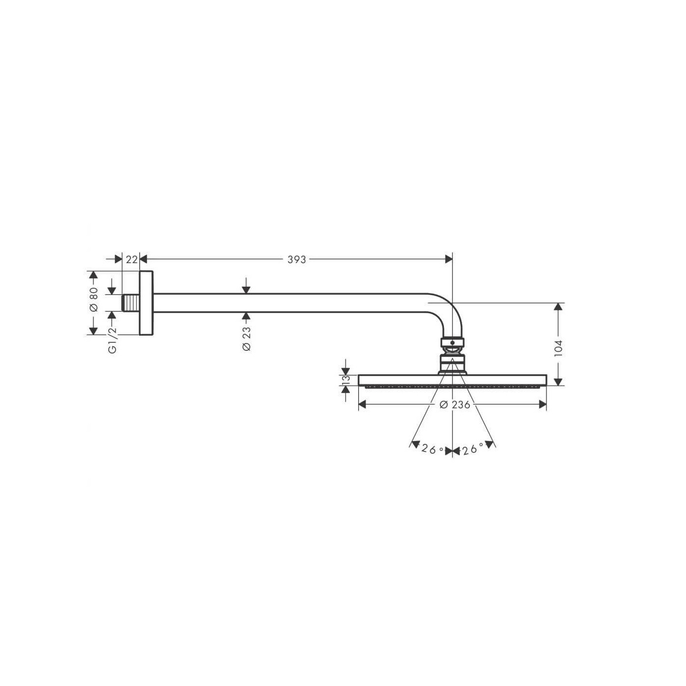Deszczownica Raindance S 27607000 Hansgrohe Deszczownica Raindance S 27607000 Hansgrohe