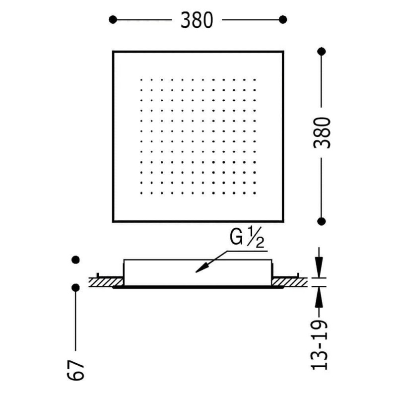 Deszczownica Chrom 38x38 134944 Tres Deszczownica Chrom 38x38 134944 Tres