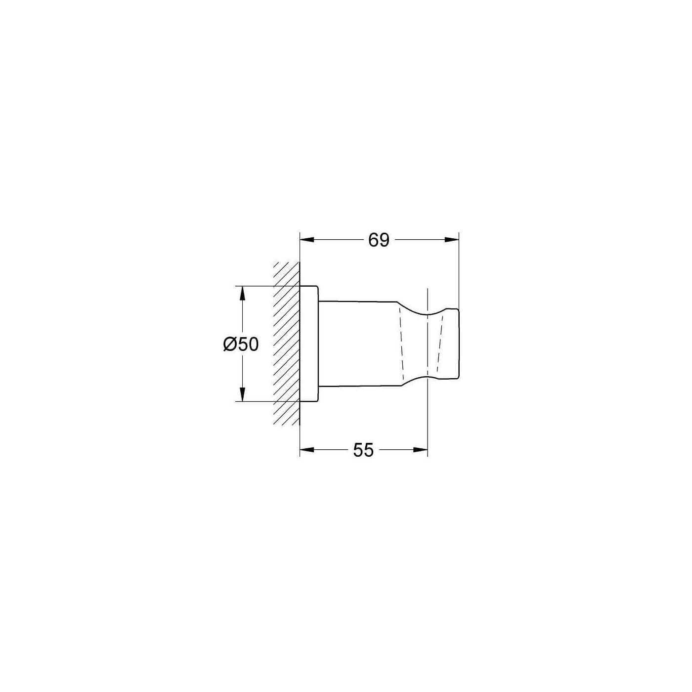 Uchwyt Ściennny Rainshower Chrom 27074000 Grohe Uchwyt Ściennny Rainshower Chrom 27074000 Grohe