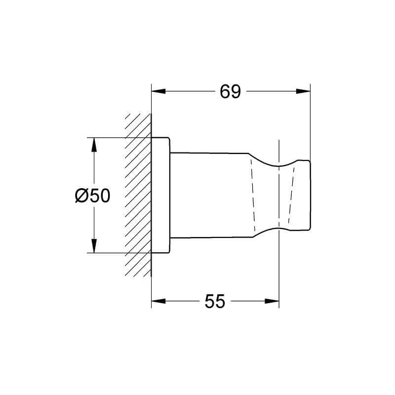 Uchwyt Ściennny Rainshower Chrom 27074000 Grohe Uchwyt Ściennny Rainshower Chrom 27074000 Grohe