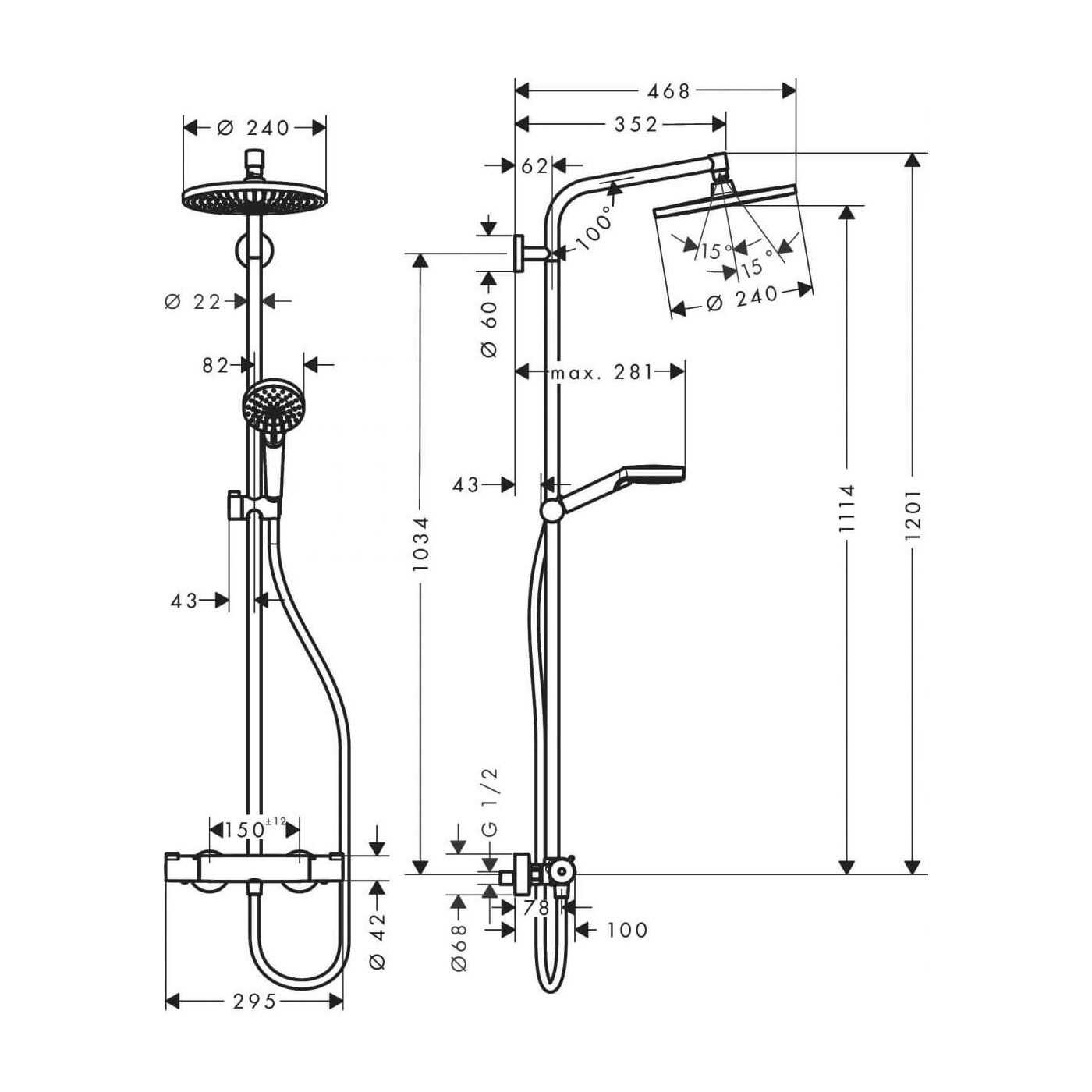 Kolumna Prysznicowa Showerpipe Crometta S 27268000 Hansgrohe Kolumna Prysznicowa Showerpipe Crometta S 27268000 Hansgrohe
