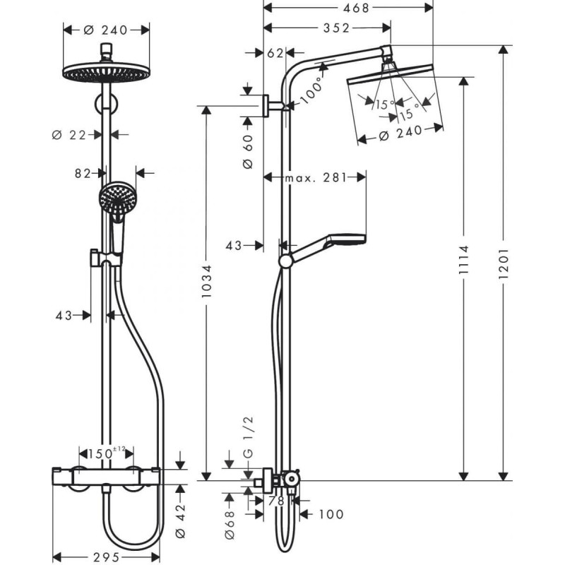 Kolumna Prysznicowa Showerpipe Crometta S 27268000 Hansgrohe Kolumna Prysznicowa Showerpipe Crometta S 27268000 Hansgrohe