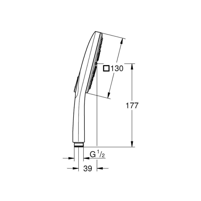 Słuchawka Prysznicowa Rainshower Smartactive 130 Cube Brushed Hard Graphite 26582AL0 Grohe Słuchawka Prysznicowa Rainshower Smartactive 130 Cube Brushed Hard Graphite 26582AL0 Grohe