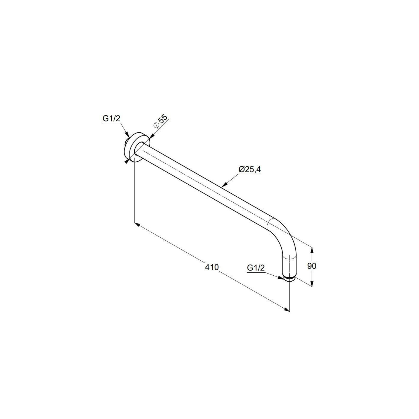Ramię Głowicy 40 cm Czarny Mat 6651487-00 Kludi Ramię Głowicy 40 cm Czarny Mat 6651487-00 Kludi