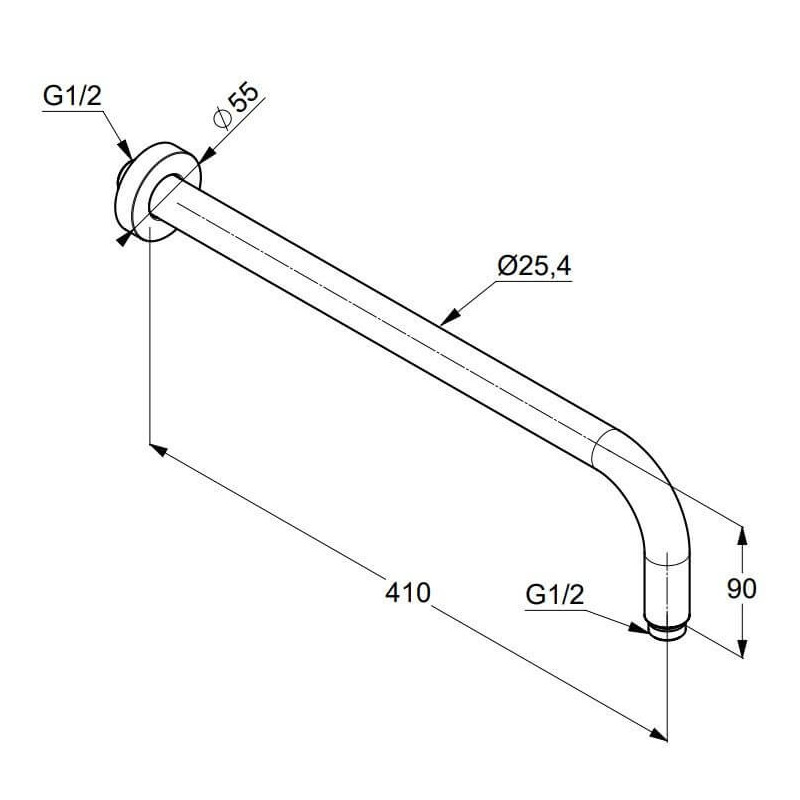 Ramię Głowicy 40 cm Czarny Mat 6651487-00 Kludi Ramię Głowicy 40 cm Czarny Mat 6651487-00 Kludi