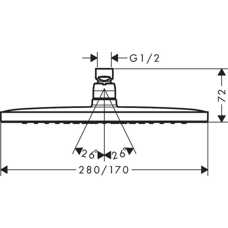Głowica Prysznicowa Croma E 280 1 Jet 26257000 Hansgrohe Głowica Prysznicowa Croma E 280 1 Jet 26257000 Hansgrohe