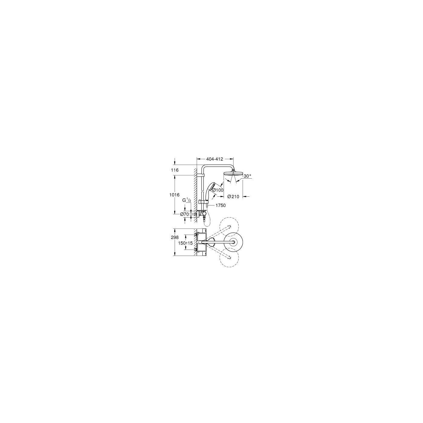System Prysznicowy Z Termostatem Do Montażu Ściennego Chrom 26814001 Grohe System Prysznicowy Z Termostatem Do Montażu Ściennego Chrom 26814001 Grohe