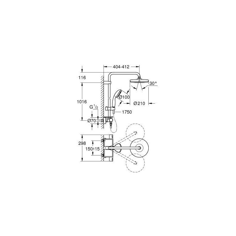 System Prysznicowy Z Termostatem Do Montażu Ściennego Chrom 26814001 Grohe System Prysznicowy Z Termostatem Do Montażu Ściennego Chrom 26814001 Grohe