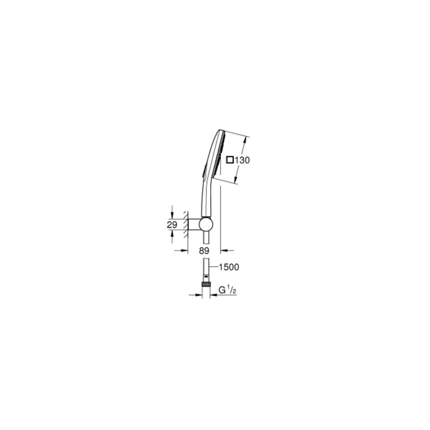 Zestaw Prysznicowy Rainshower 130 Cube 26588000 Grohe Zestaw Prysznicowy Rainshower 130 Cube 26588000 Grohe
