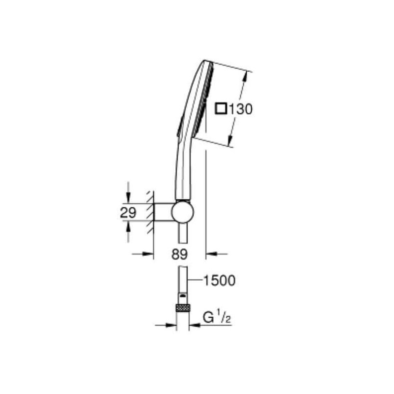 Zestaw Prysznicowy Rainshower 130 Cube 26588000 Grohe Zestaw Prysznicowy Rainshower 130 Cube 26588000 Grohe