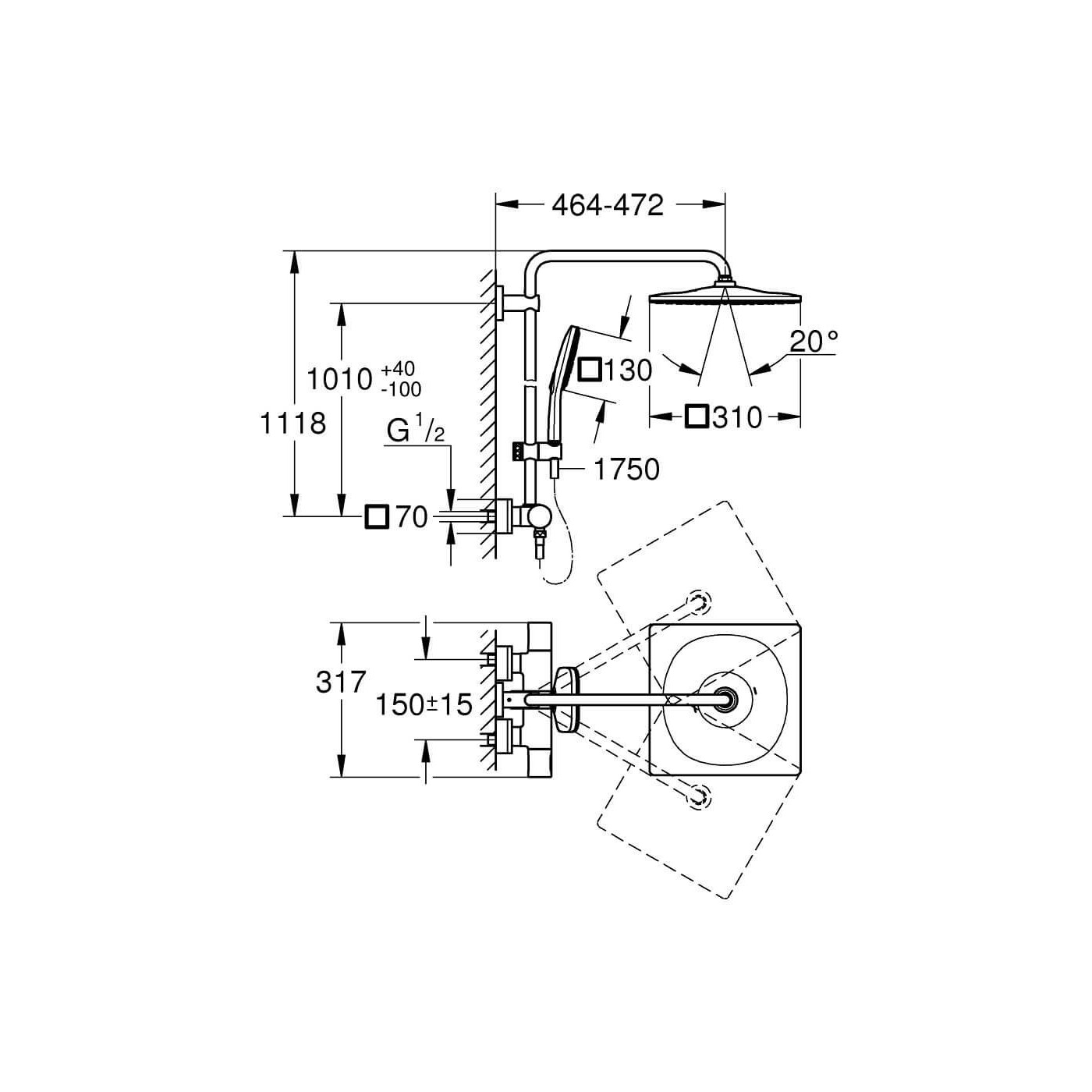 Zestaw Prysznicowy Z Termostatem Rainshower Smaractive 310 26649000 Grohe Zestaw Prysznicowy Z Termostatem Rainshower Smaractive 310 26649000 Grohe