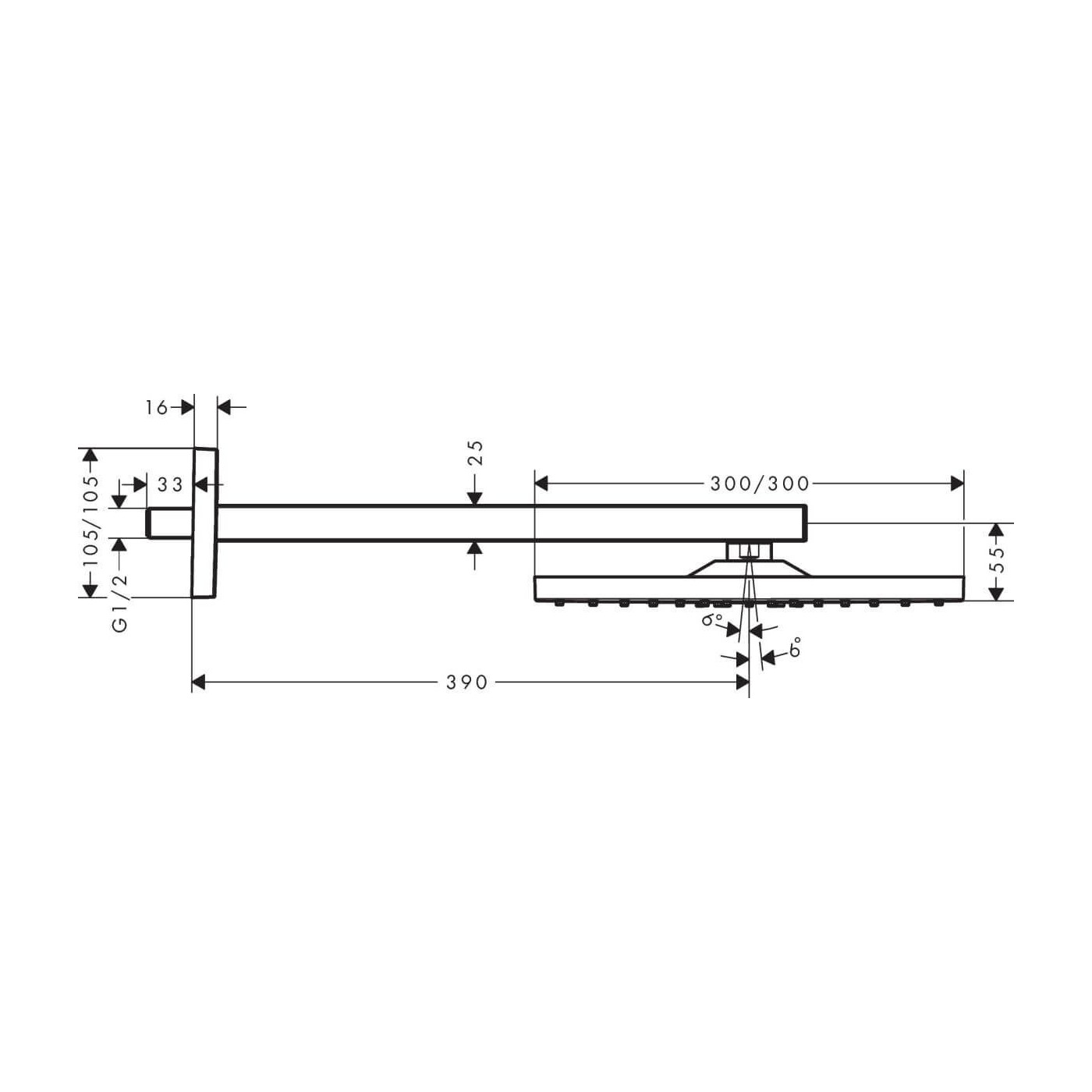 Głowica Prysznicowa 300 1Jet Z Ramieniem Prysznicowym 26238670 Hansgrohe Głowica Prysznicowa 300 1Jet Z Ramieniem Prysznicowym 26238670 Hansgrohe