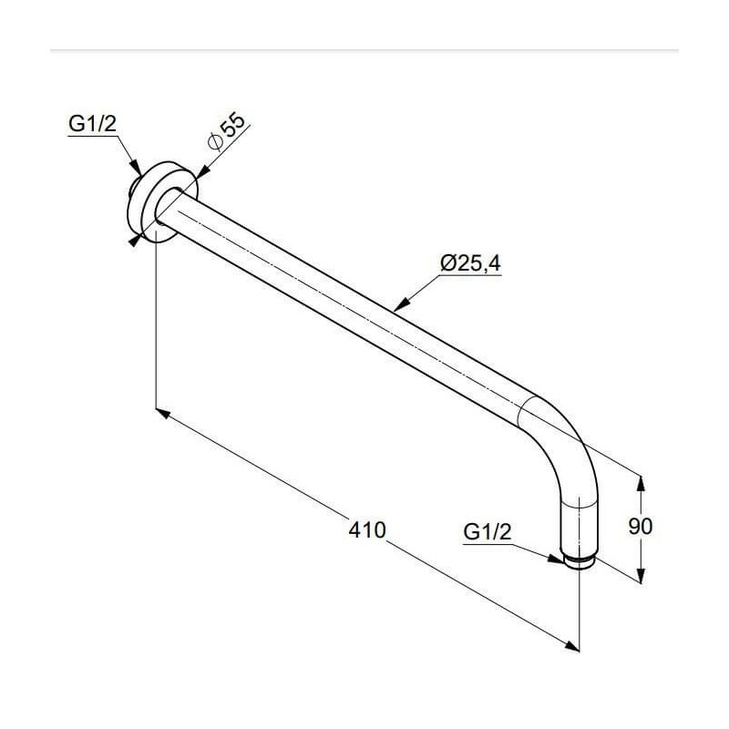 Ramię Deszczownicy A-QA 400 mm 6651439-00 Kludi Ramię Deszczownicy A-QA 400 mm 6651439-00 Kludi