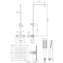 Termostatyczny System Prysznicowy Natynkowy Y Chrom Y1244X/6/KCR Omnires Termostatyczny System Prysznicowy Natynkowy Y Chrom Y1244X/6/KCR Omnires