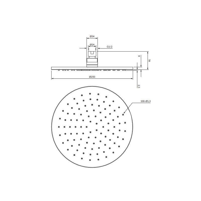 Deszczownica Slimline Antracyt WG125CAT Omnires Deszczownica Slimline Antracyt WG125CAT Omnires