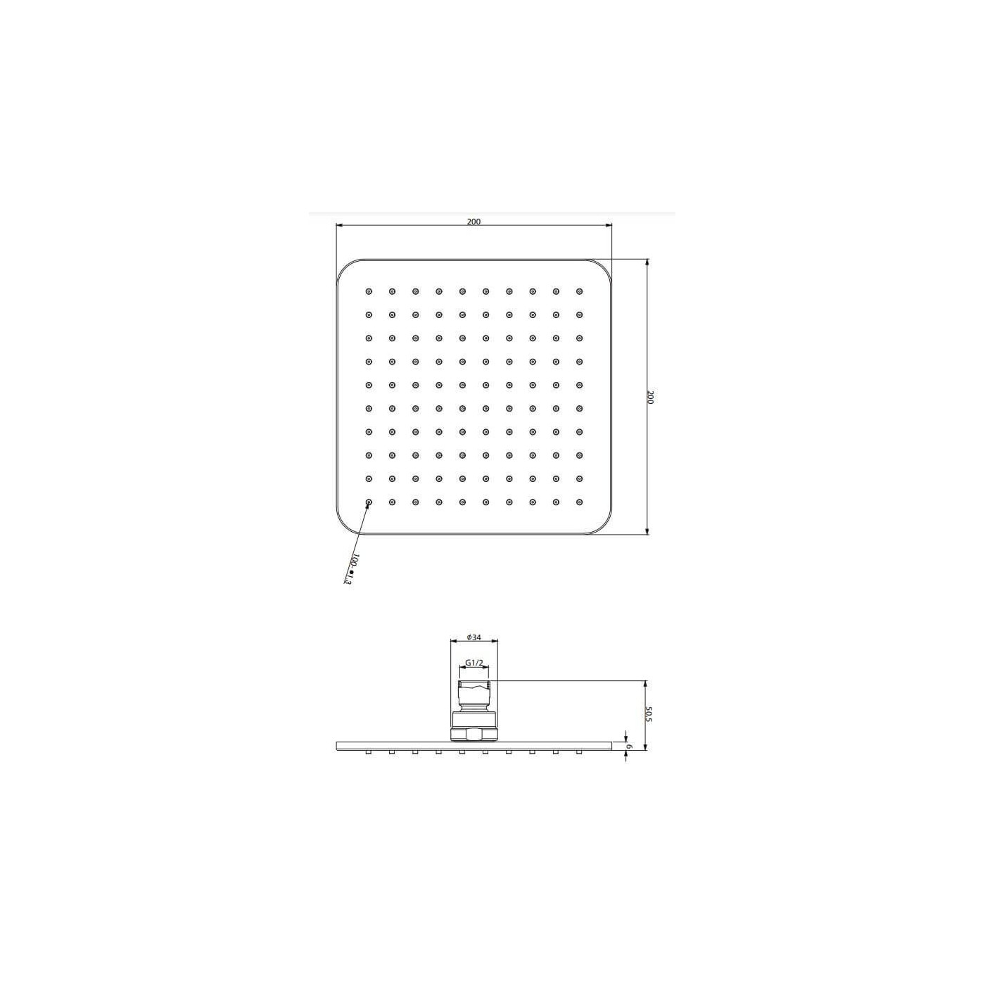 Deszczownica Slimline Czarny WG220/OBL Omnires Deszczownica Slimline Czarny WG220/OBL Omnires