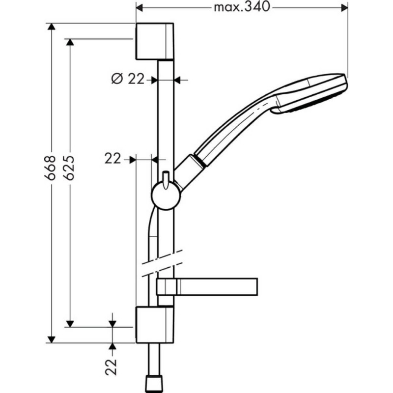 Zest. Prysznicowy Croma 100 Vario/Unica'c 65 cm Chrom 27772000 Hansgrohe Zest. Prysznicowy Croma 100 Vario/Unica'c 65 cm Chrom 27772000 Hansgrohe
