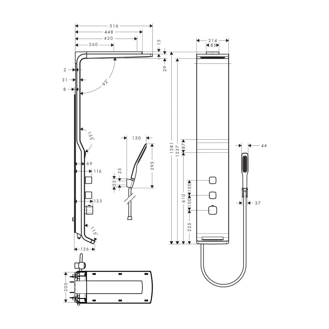 Panel Prysznicowy Puravida Raindance Lift 27008400 Hansgrohe Panel Prysznicowy Puravida Raindance Lift 27008400 Hansgrohe